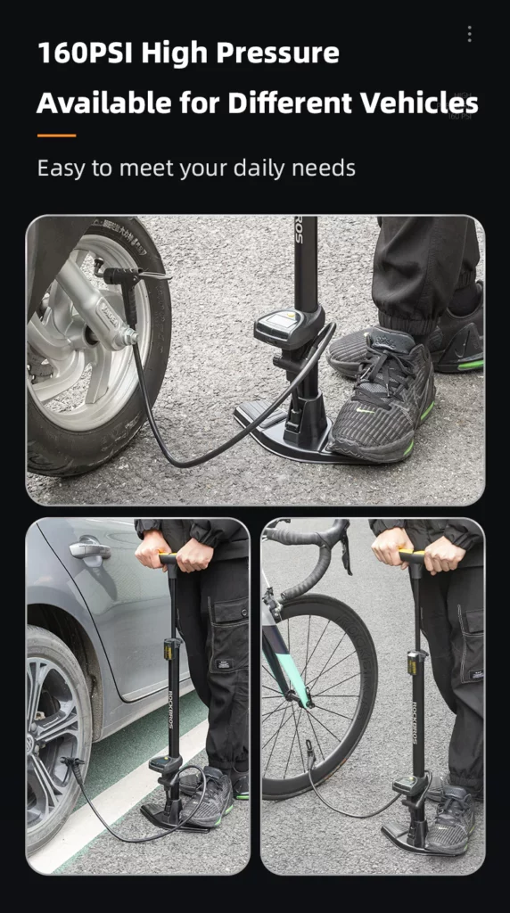 Rockbros Foor Pump with digital Gauge 06