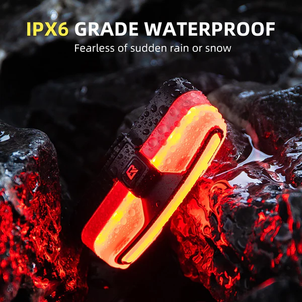 ROCKBROS Rear Bike Light USB Rechargeable with Brake Sensing 5 Modes 6 1